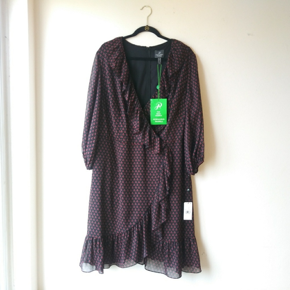 🆕 ADRIANNA PAPELL Evening Wrap Dress - NWT - Picture 3 of 8